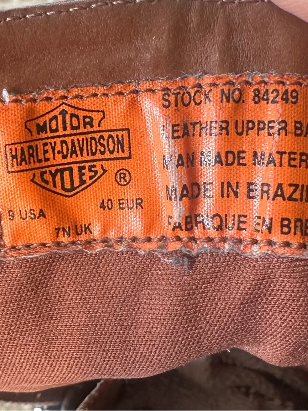 Harley-Davidson Brown Leather Dual Zip Up Squared Pointed Toe Boots Sz 9 - Picture 13 of 13